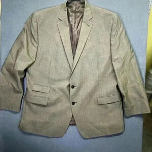 Liz Claiborne 100% Wool‎ Gray Brownish Blazer sports coat Men's 48R Casual